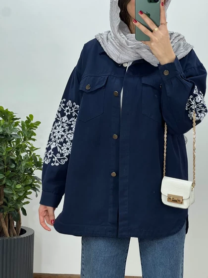 مانتو کتان کاغذی گلدوزی(ایراد دار)