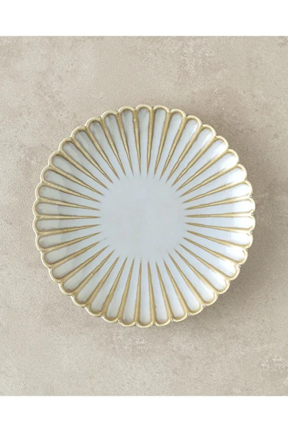 بشقاب دسر English Home مدل Fiore New Bone China - طوسی