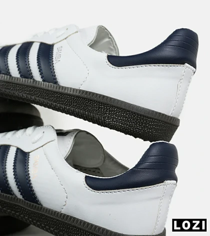 کفش کتانی مردانه و زنانه سامبا سفید سرمه ای ADIDAS Samba مدل 7005