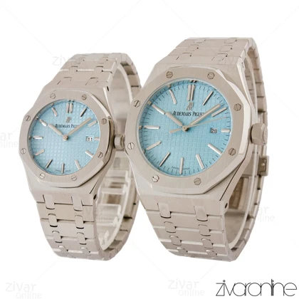 ست ساعت اودمار پیگه (AP) سیلور صفحه آبی تیفانی 105387