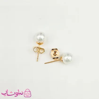 گوشواره میخی ژوپینگ مرواریدی سفید