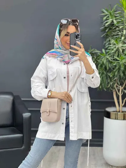 مانتو لینن جیب پیله بنددار