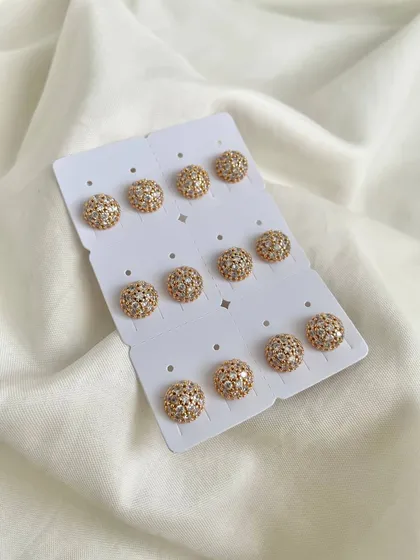 گوشواره میخی طرح گوی فول نگین