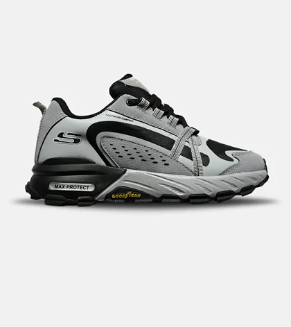 کفش کتانی طبی ورزشی طوسی مشکی SKECHERS max protect مدل 8452