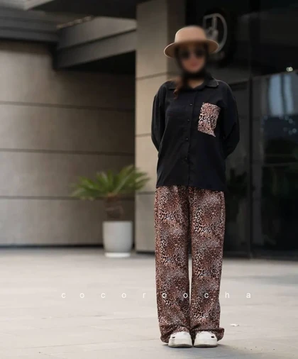 ست ترکیبی شومیز شلوار کد 50169