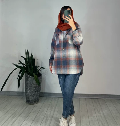 مانتو چهارخونه گلبرگ 1