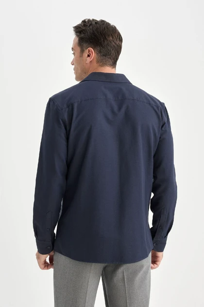 بازگشت به Navy Blue Blue Modern Fit Polo Yaka Texture پیراهن آستین بلند E0475AX24AU E0475AX24AU
