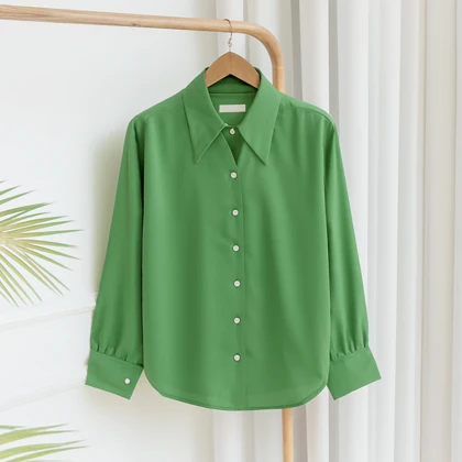 شومیز ساتن چین‌دار