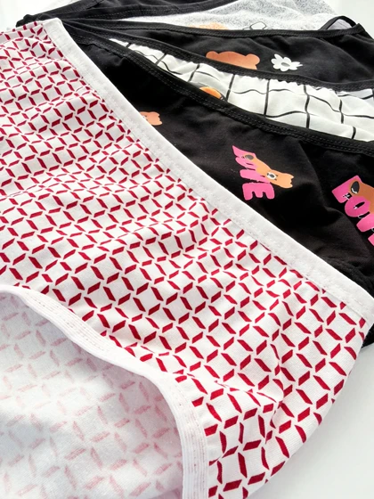 شورت اسلیپ نخ پنبه عروسکی طرح خرس و گل سون Seven