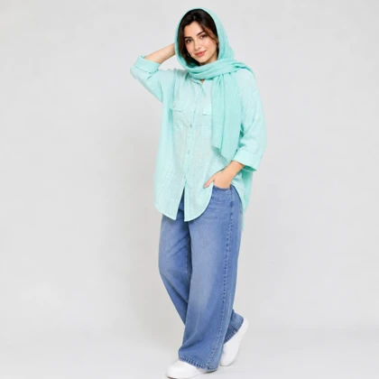 شومیز زنانه یقه ایستاده کد 395