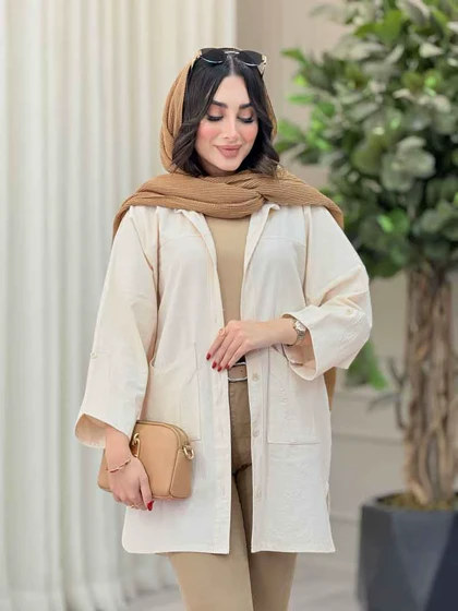 مانتو جیب برش‌دار پایین هلال