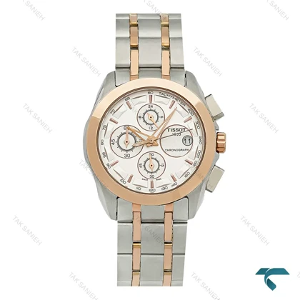 ساعت مچی تیسوت زنانه دورنگ رزگلد صفحه سفید Tissot-8269-L