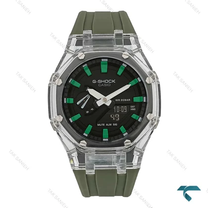 ساعت جی شاک GA2100-AP مردانه شیشه ای سبز Casio-7316-G