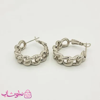 گوشواره حلقه‌ای ژوپینگ مدل کارتیر سیلور