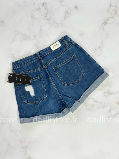 شورتک کوتاه جین پاچه پاکتی چهار جیب