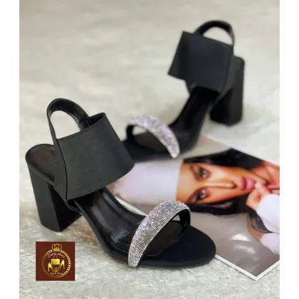 صندل مجلسی دور مچی پاشنه‌بلند 8 سانت نگینی زنانه
