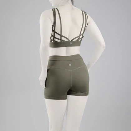 ست نیم‌تنه و کشاله بند ورزشی زنانه لولولمون مدل 5665 زیتونی