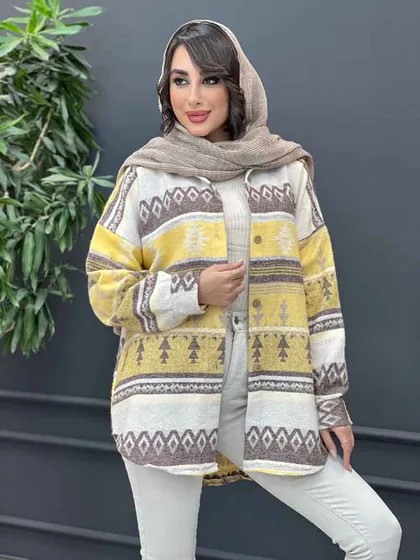 شکت طرحدار دکمه چوبی