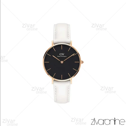 ساعت دنیل ولینگتون زنانه قاب رزگلد صفحه مشکی بند چرمی مدیوم 104912