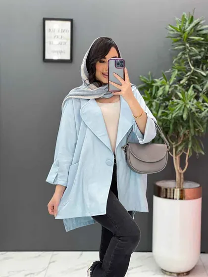 مانتو پانچ لینن تک دکمه