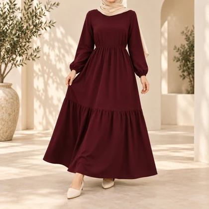 پیراهن نخ ململ طرح آیدا ساده 5028