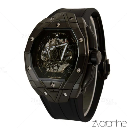 ساعت هابلوت مردانه کهکشانی چند ضلعی تمام مشکی 105368