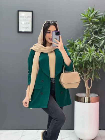 مانتو کتی چهاردکمه یقه آرشال