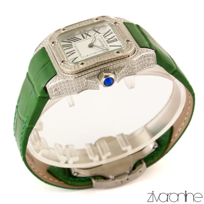 ساعت مچی کارتیر سانتوس دورنگین بندسبز 104082