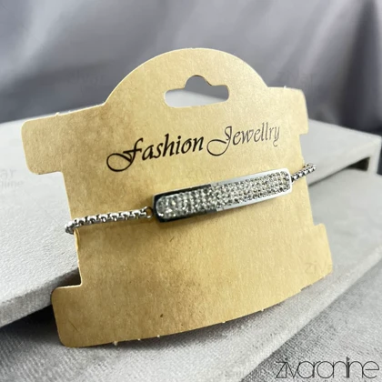 دستبند زنانه مستطیلی نگین‌دار 40209