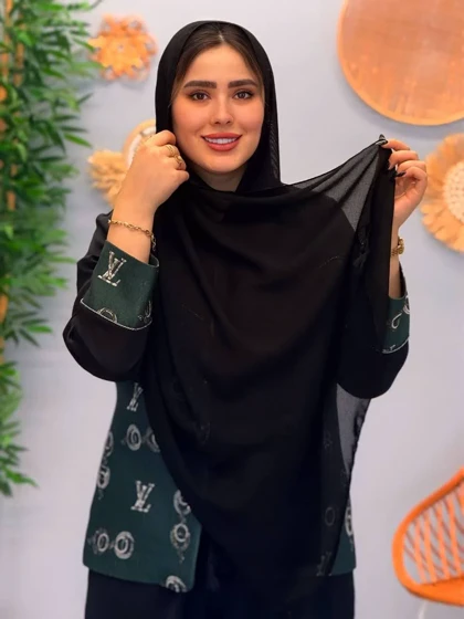 3213-شال مشکی گلکسی