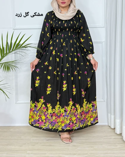 پیراهن سینه کش گل‌دار _ کد 686