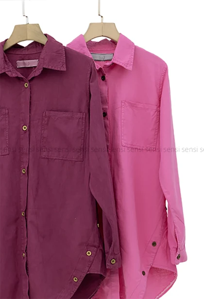 شومیز لینن بغل دکمه کد1005091