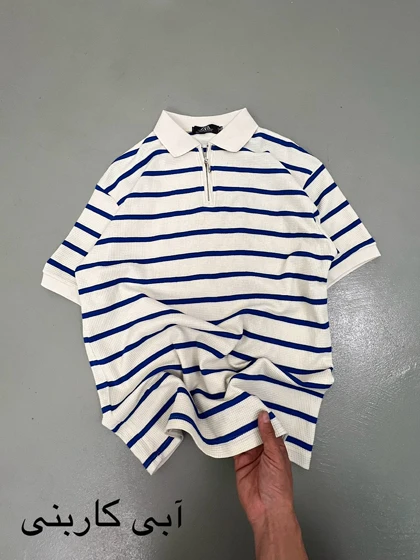 تیشرت مردانه نیم زیپ رینگری