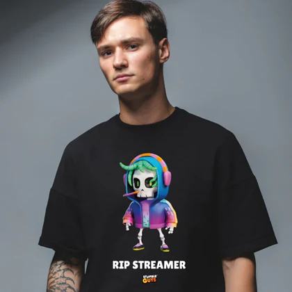 تیشرت Stumble Guys طرح RIP Streamer کد 256149