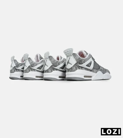 کفش کتانی ساق‌دار مردانه و زنانه طوسی Jordan 4 x Kaws