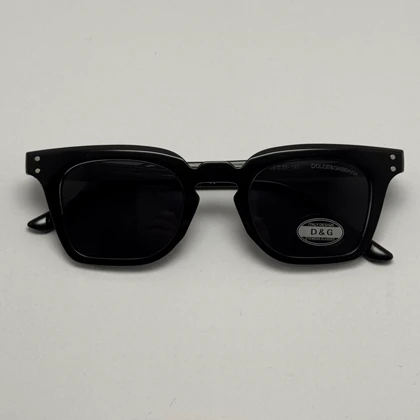عینک آفتابی پلاریزه دولچه گابانا DOLCE GABBANA دسته سیم کشی شده لولا فنر مشکی کد 7707