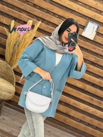 مانتو یقه پهن دو دکمه