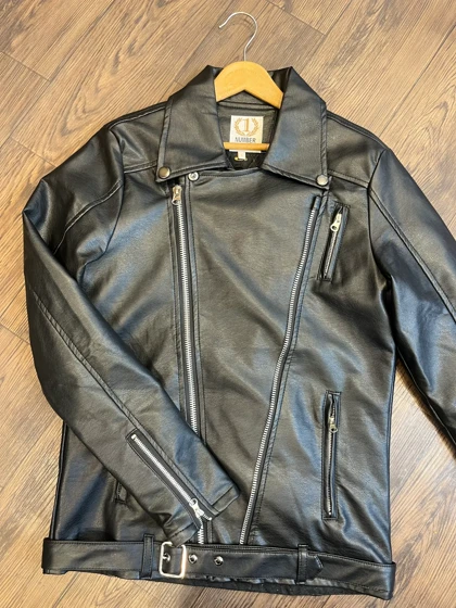 کاپشن چرم پلیسی بنددار