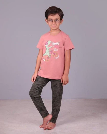 تیشرت شلوار جانا طرح دایناسور دوچرخه