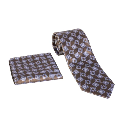 ست کراوات و دستمال جیب مربعی 98129