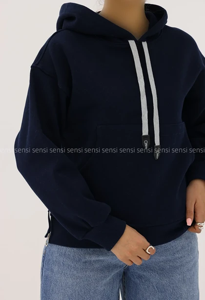 هودی باکسی آستین زیپ کد1005152