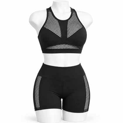ست نیم‌تنه و شورتک ورزشی زنانه MB FITNESS کد 963