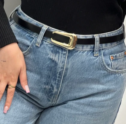 کمربند 2سانتی سگک طلایی