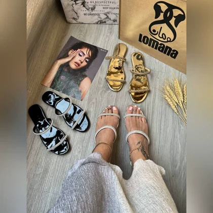 صندل تخت دو بند نگینی _ 1410