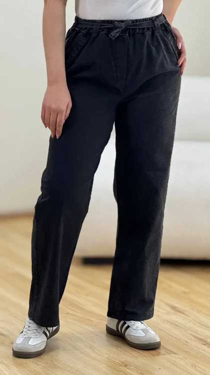 شلوارجین کاغذی نیم بگ نیل