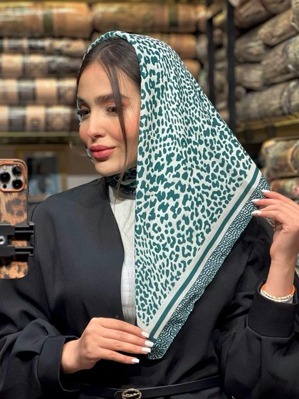 مینی اسکارف نخی کالکشن سبز زمردی پاییزه