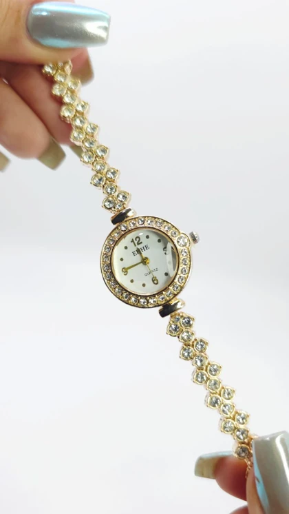 ساعت مچی زنانه مجلسی EHHE نگین‌دار با موتور کوارتز