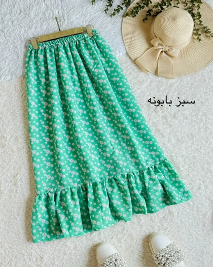 دامن پفکی گل‌دار کد محصول 1070
