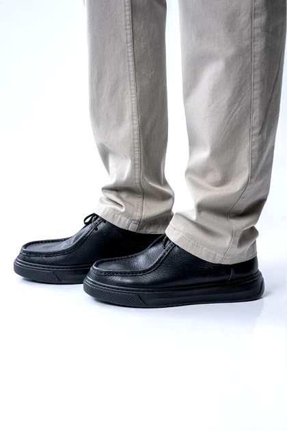 کفش کادیلاک چرم طبیعی یک رنگی مردانه