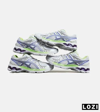 کفش کتانی مردانه سفید بنفش لیمویی ASICS KAYANO 20